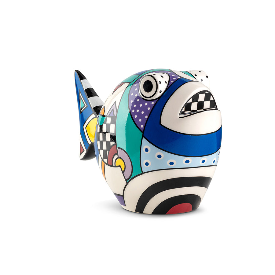 Statuina Pesce in ceramica decorata WARA' Egan