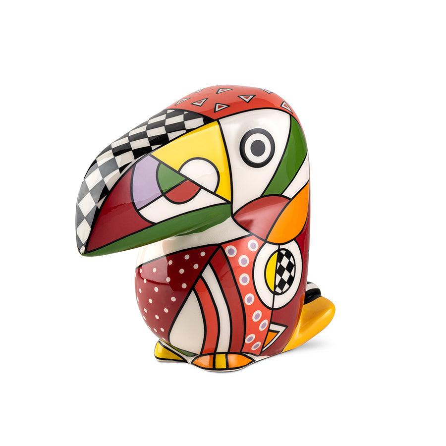 Statuina Tucano in ceramica decorata WARA' Egan