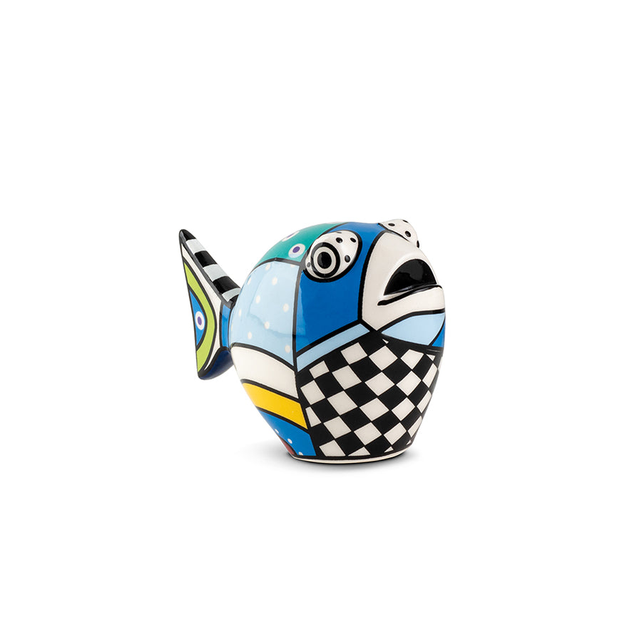 Statuina Pesce in ceramica decorata WARA' Egan
