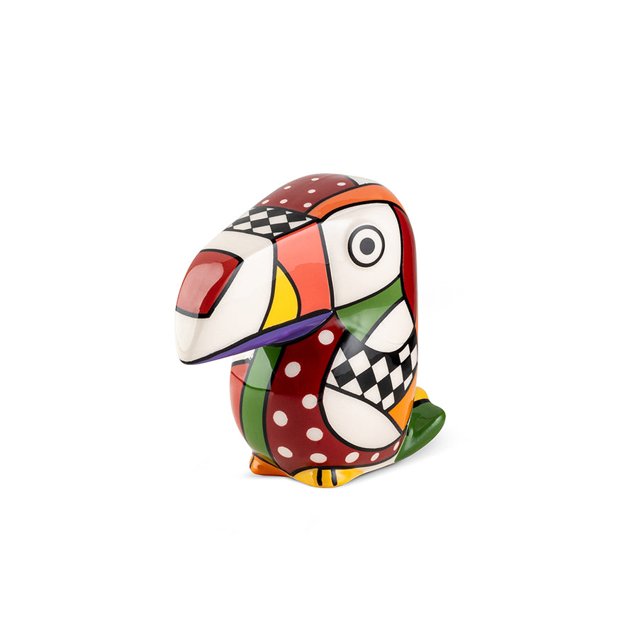 Statuina Tucano in ceramica decorata WARA' Egan