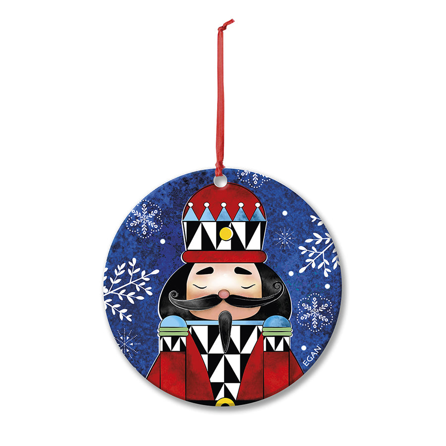 Pendaglio Rotondo in ceramica decorata smaltata NATALE Egan