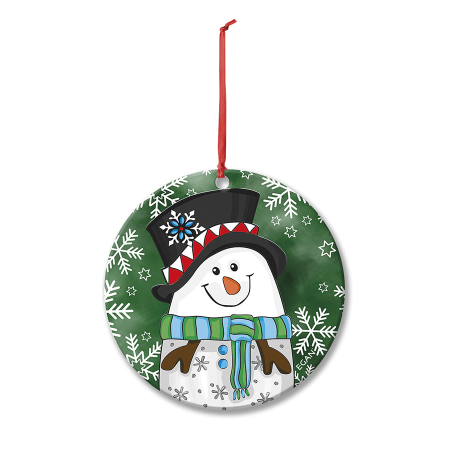 Pendaglio Rotondo in ceramica decorata smaltata NATALE Egan