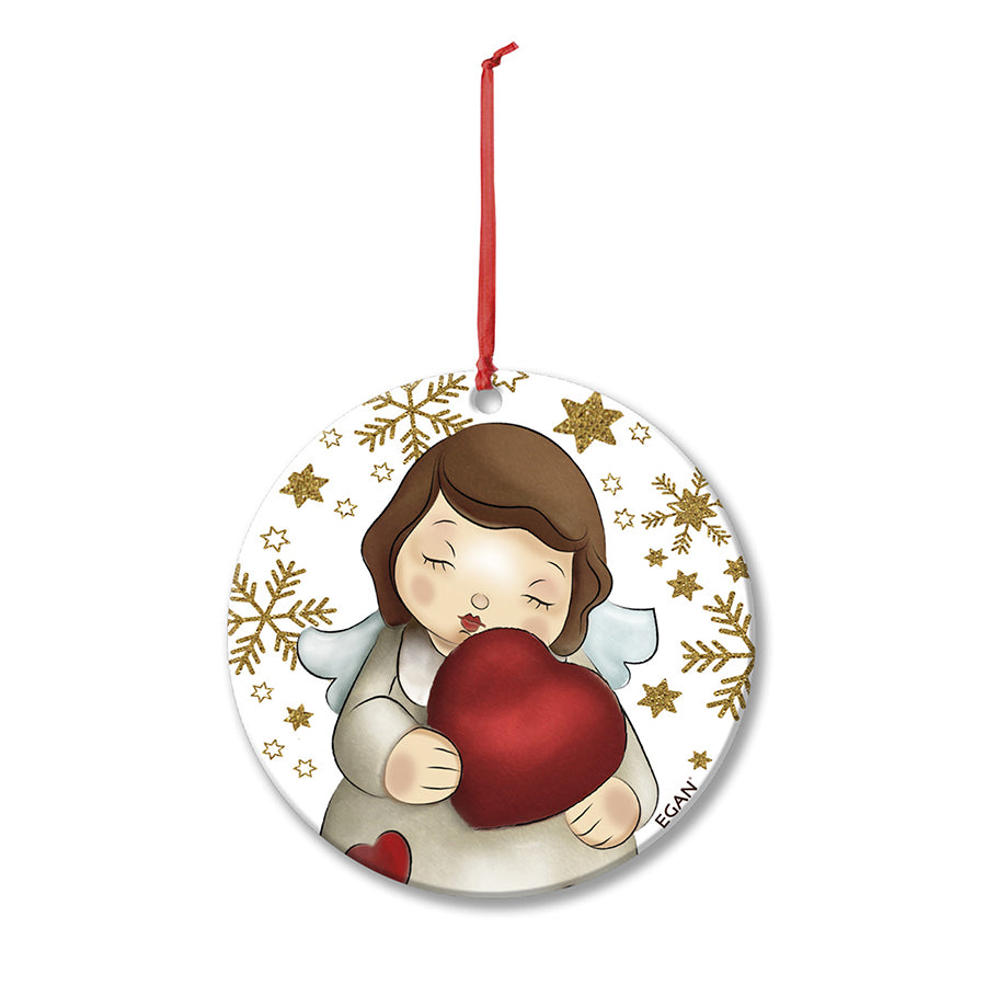 Pendaglio Rotondo in ceramica decorata smaltata NATALE Egan