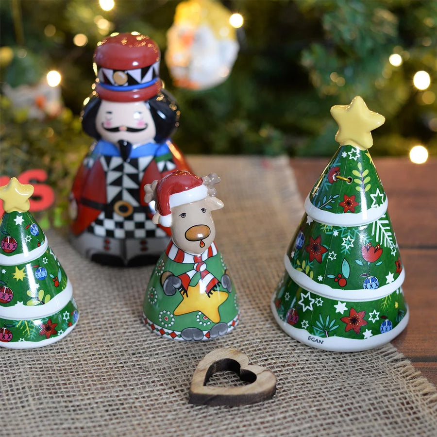 Campanella in ceramica decorata smaltata NATALE Egan