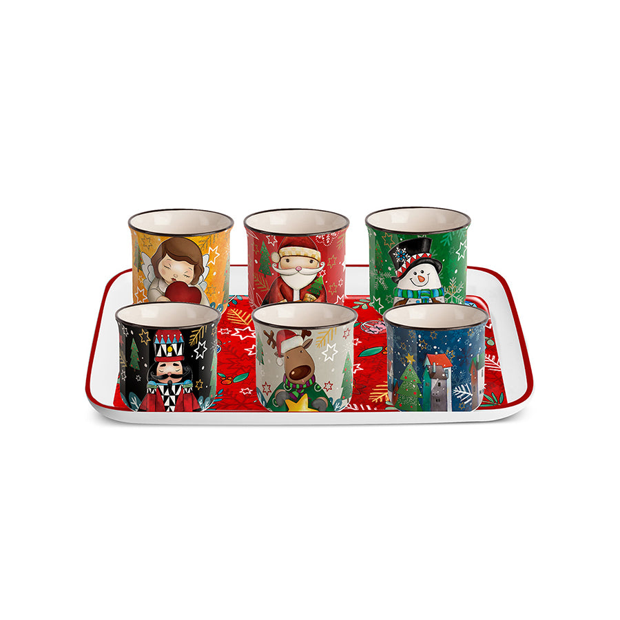 Bicchierino caffè in porcellana decorata NATALE Egan
