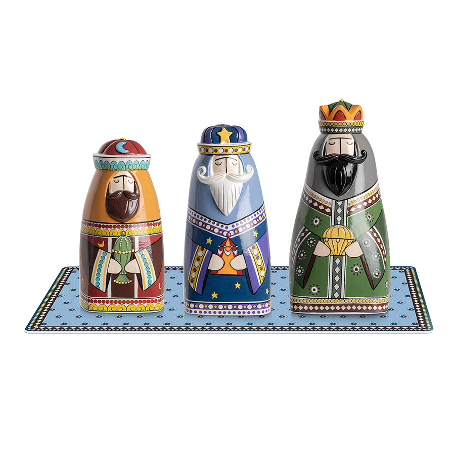 Re Magi in ceramica decorata NATALE Egan