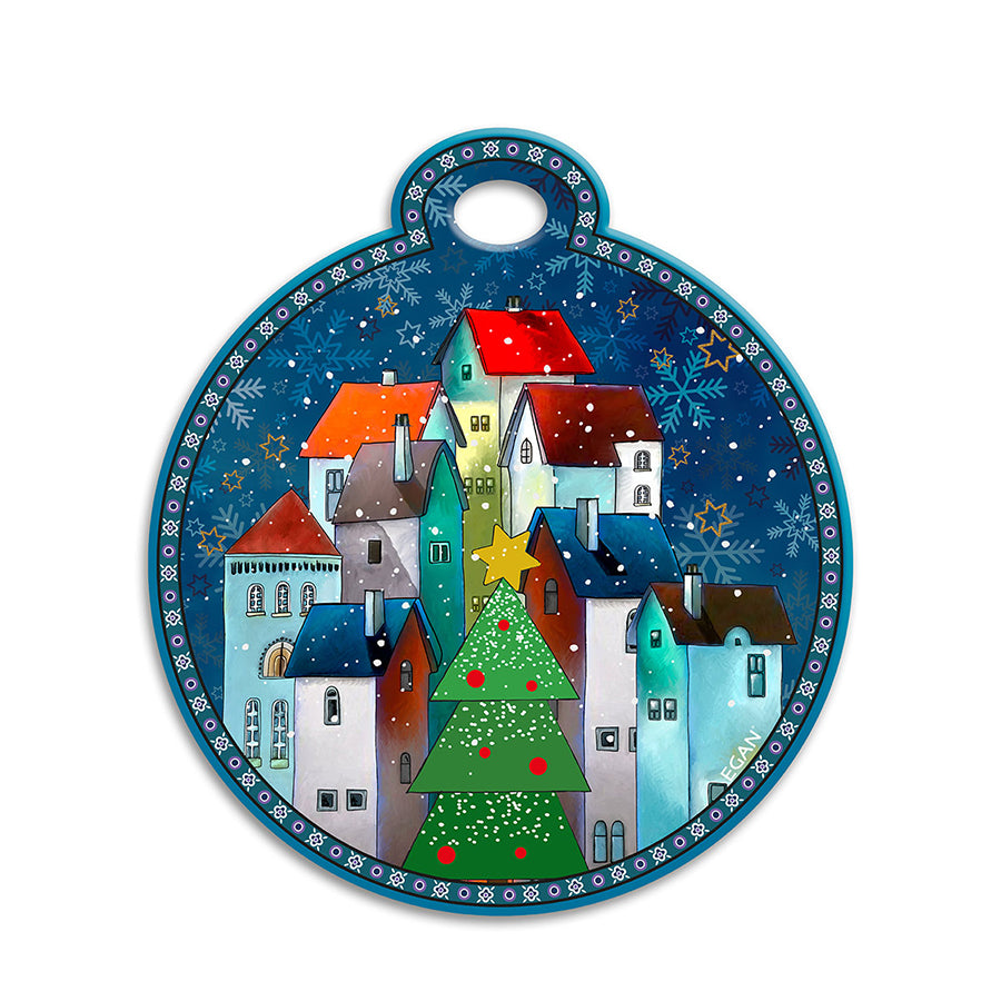 Sottopentola in ceramica decorata smaltata e sughero NATALE Egan