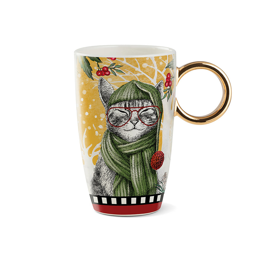 Tazza Mug porcellana decorata NATALE Egan