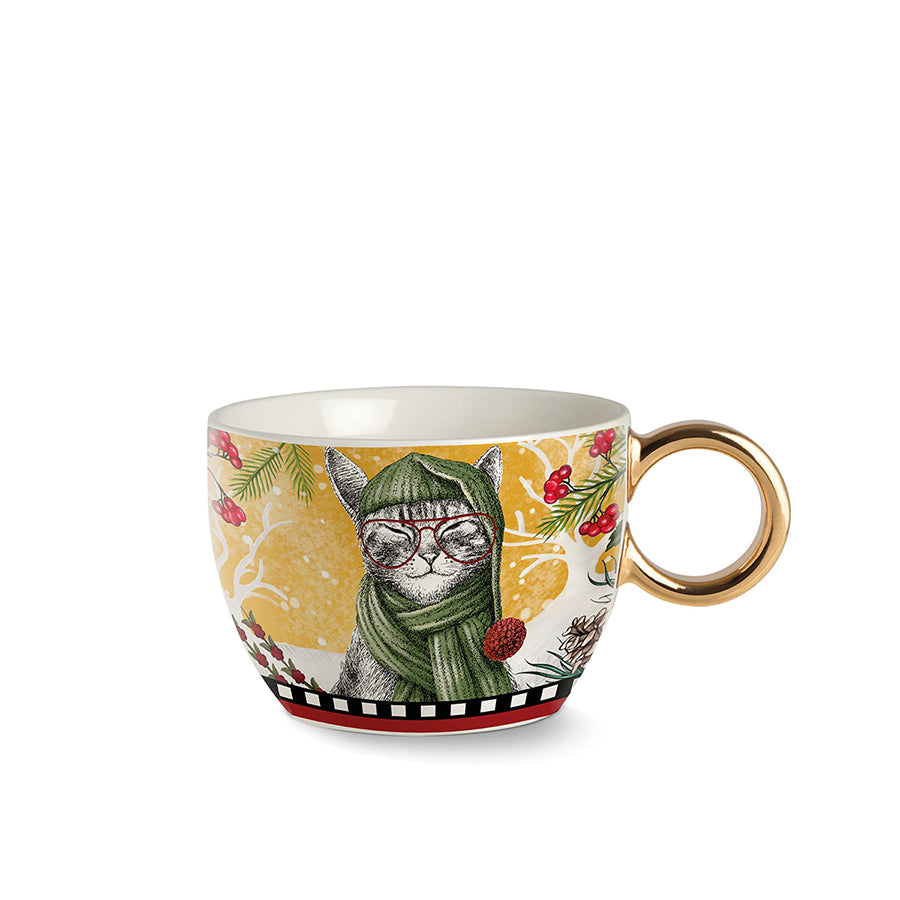 Tazza Colazione porcellana decorata NATALE Egan