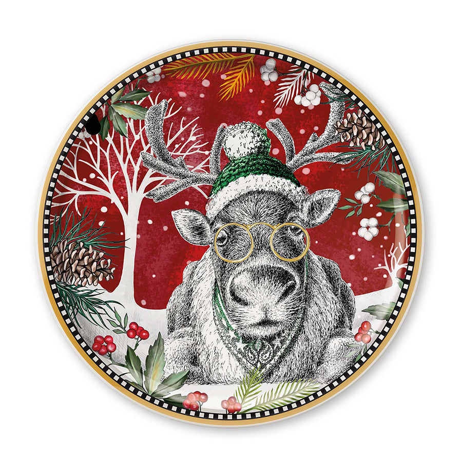 Piatto Panettone porcellana decorata NATALE Egan