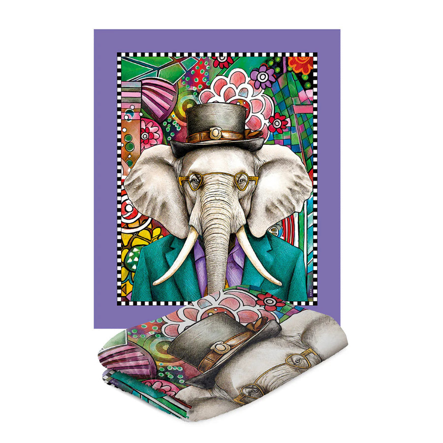 Plaid in poliestere stampato Elefante WISDOM "HUMAN ESSENCE" Egan