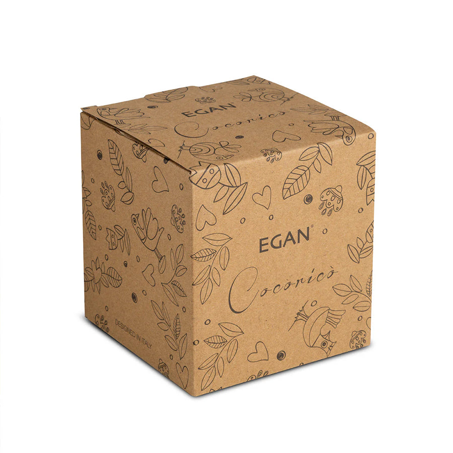 Barattolo in vetro borosilicato e coperchio in bamboo e ceramica decorata "COCORICO'"Egan