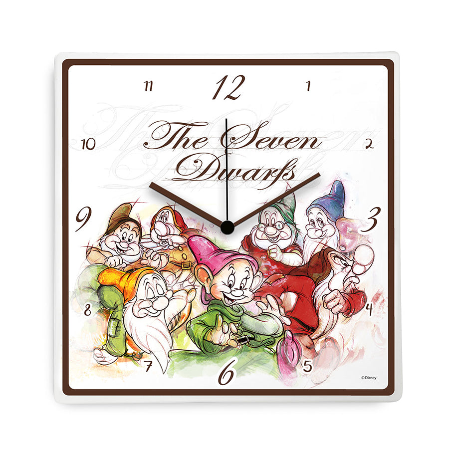 Orologio quadrato da parete in ceramica decorata I 7 NANI Egan