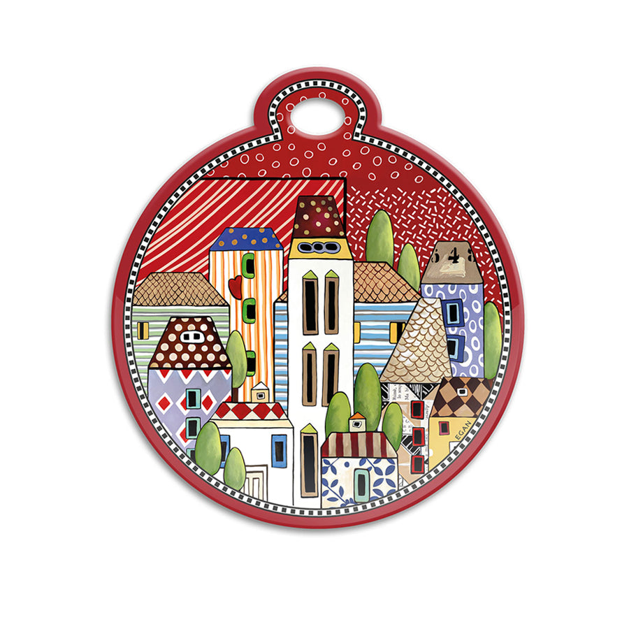 Sottopentola rotondo in ceramica decorata PAESE MIO Egan