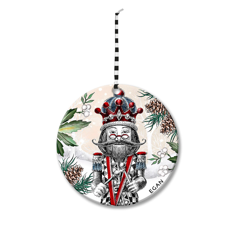 Pendaglio Rotondo in ceramica decorata smaltata NATALE Egan