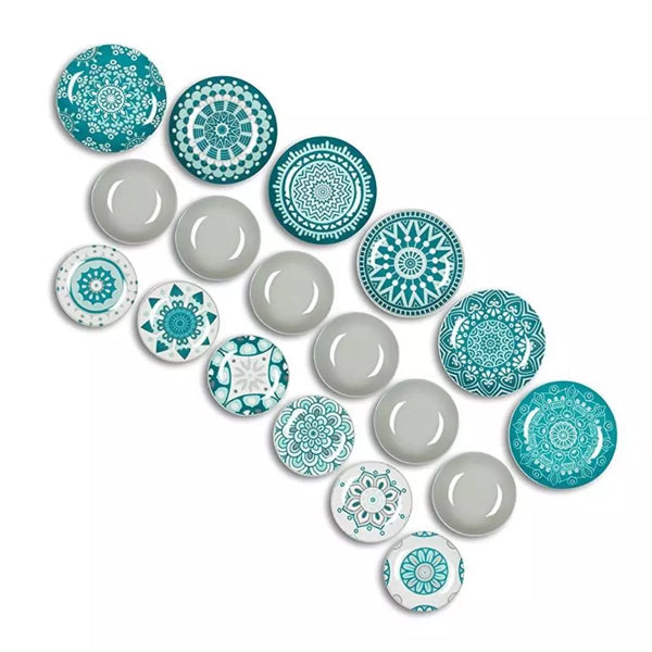 Servizio 18 pz piatti in porcellana decorata Excelsa MANDALA