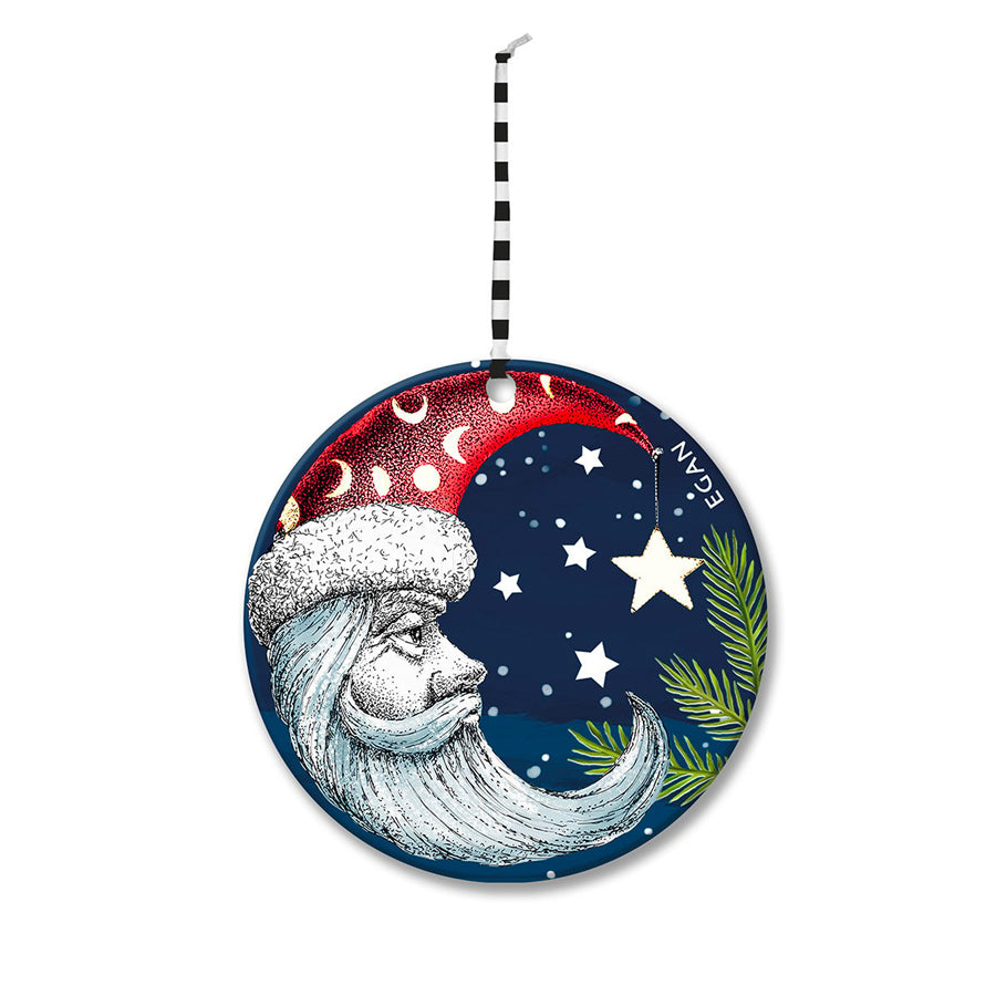 Pendaglio Rotondo in ceramica decorata smaltata NATALE Egan