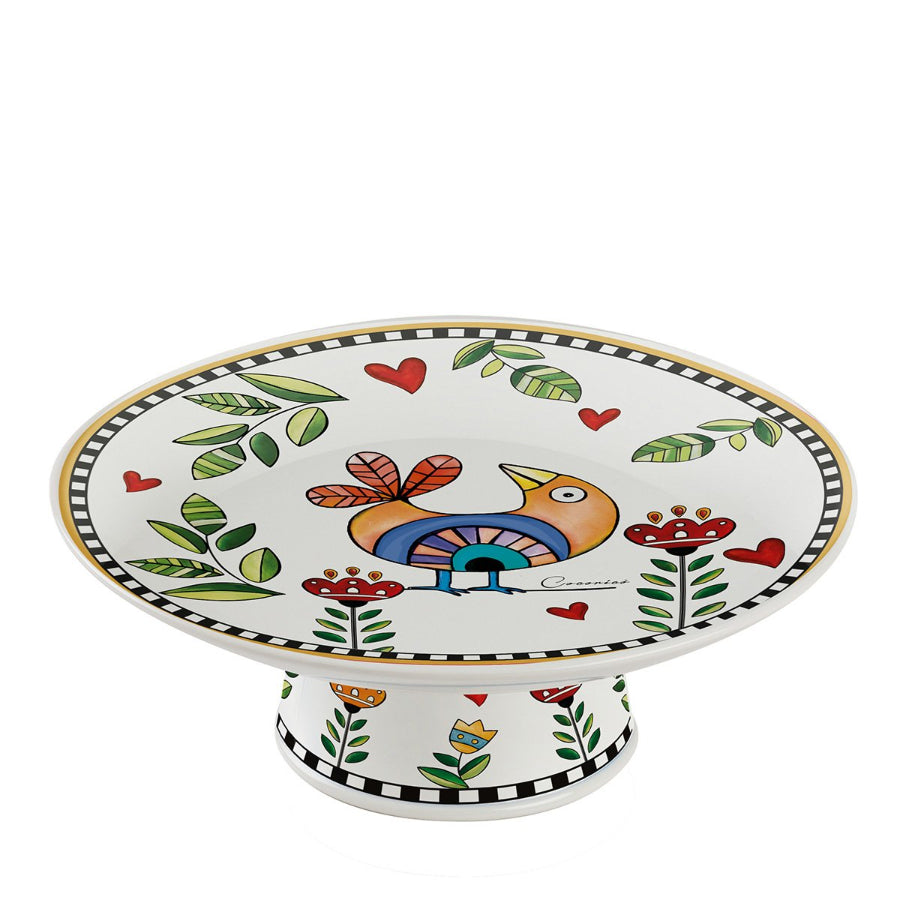 Alzata in porcellana decorata "COCORICO'" Egan