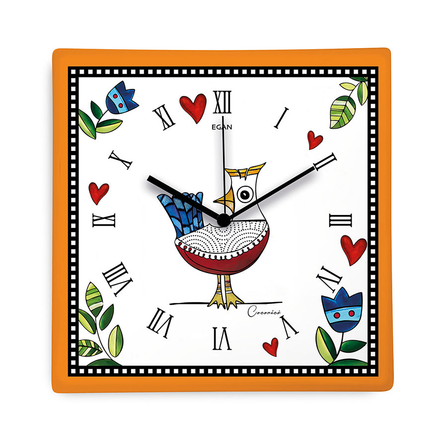 Orologio da parete in ceramica decorata COCORICO' Egan
