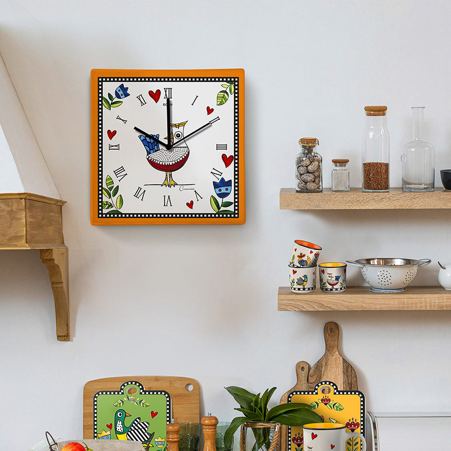 Orologio da parete in ceramica decorata COCORICO' Egan