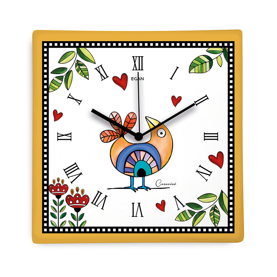 Orologio da parete in ceramica decorata COCORICO' Egan