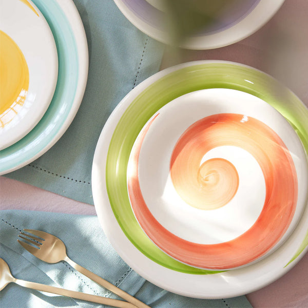 Servizio 18pz piatti in ceramica forte decorata Villa Altachiara INFINITO