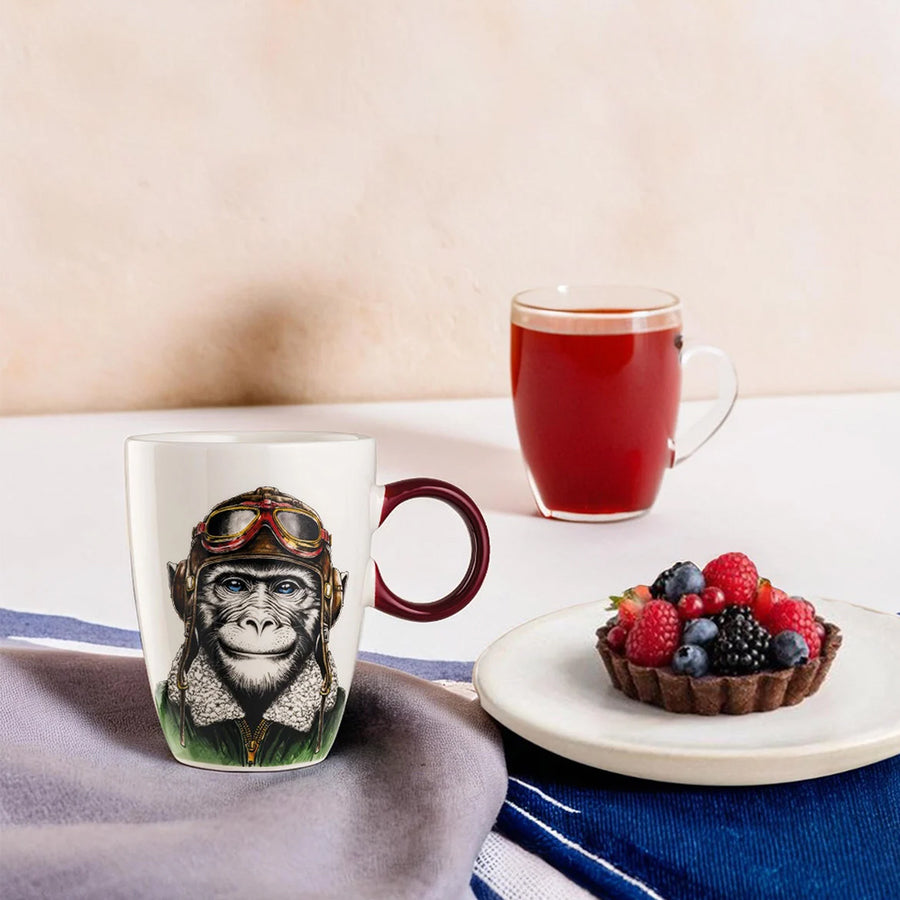Tazza Mug in porcellana decorata Scimmia HUMAN ESSENCE “BOLDNESS” Egan