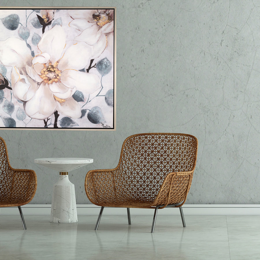 Quadro in tela con cornice in legno FIORE BIANCO Fantin Argenti