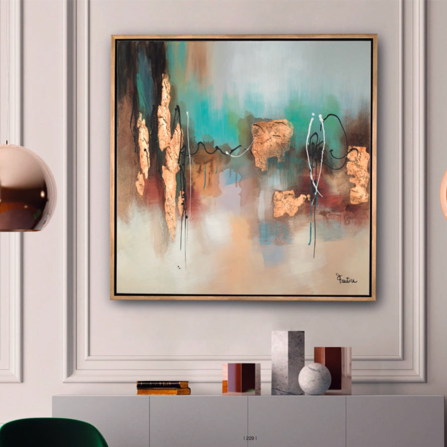 Quadro in tela con cornice in legno ASTRATTO GOLD Fantin Argenti