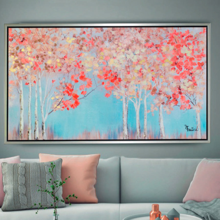 Quadro in tela con cornice in legno BETULLE ORIZZONTALI Fantin Argenti