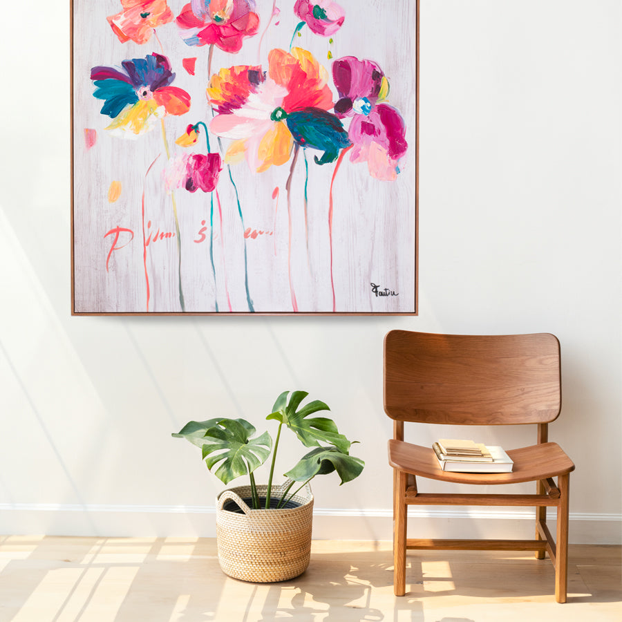 Quadro in tela con cornice in legno FIORI E FANTASIA Fantin Argenti