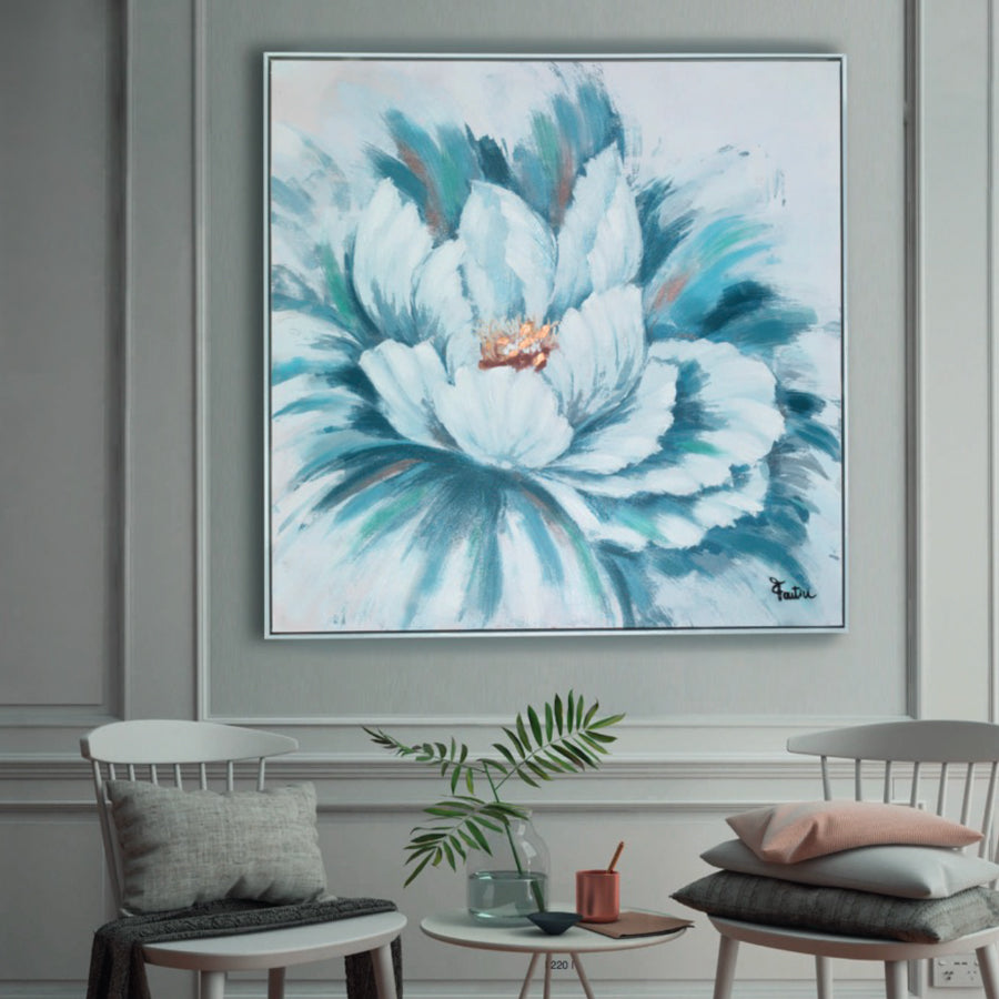 Quadro in tela con cornice in legno FIORE Fantin Argenti