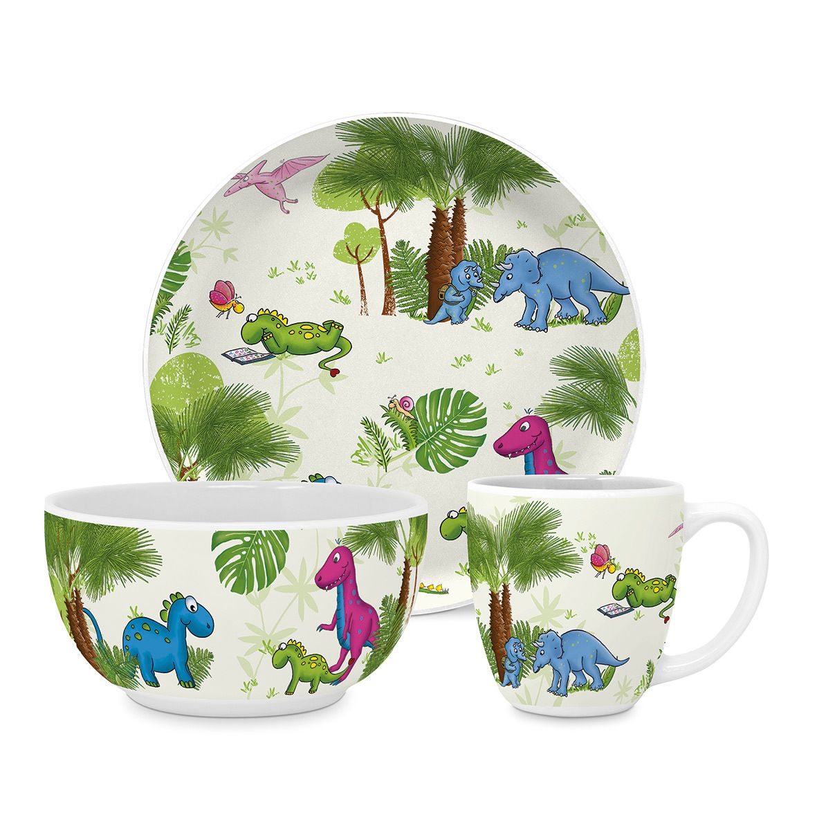 Set di Stoviglie per Bambini 3pz in porcellana decorata “DINOS” PPD