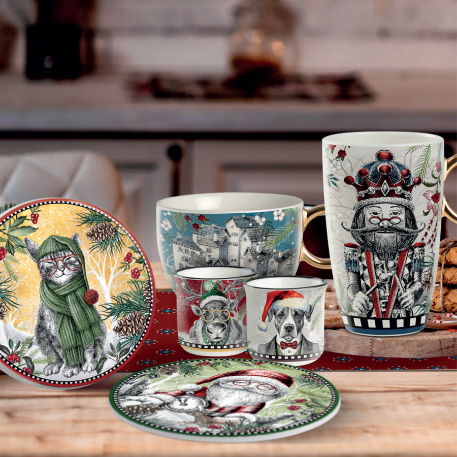 Tazza Mug porcellana decorata NATALE Egan