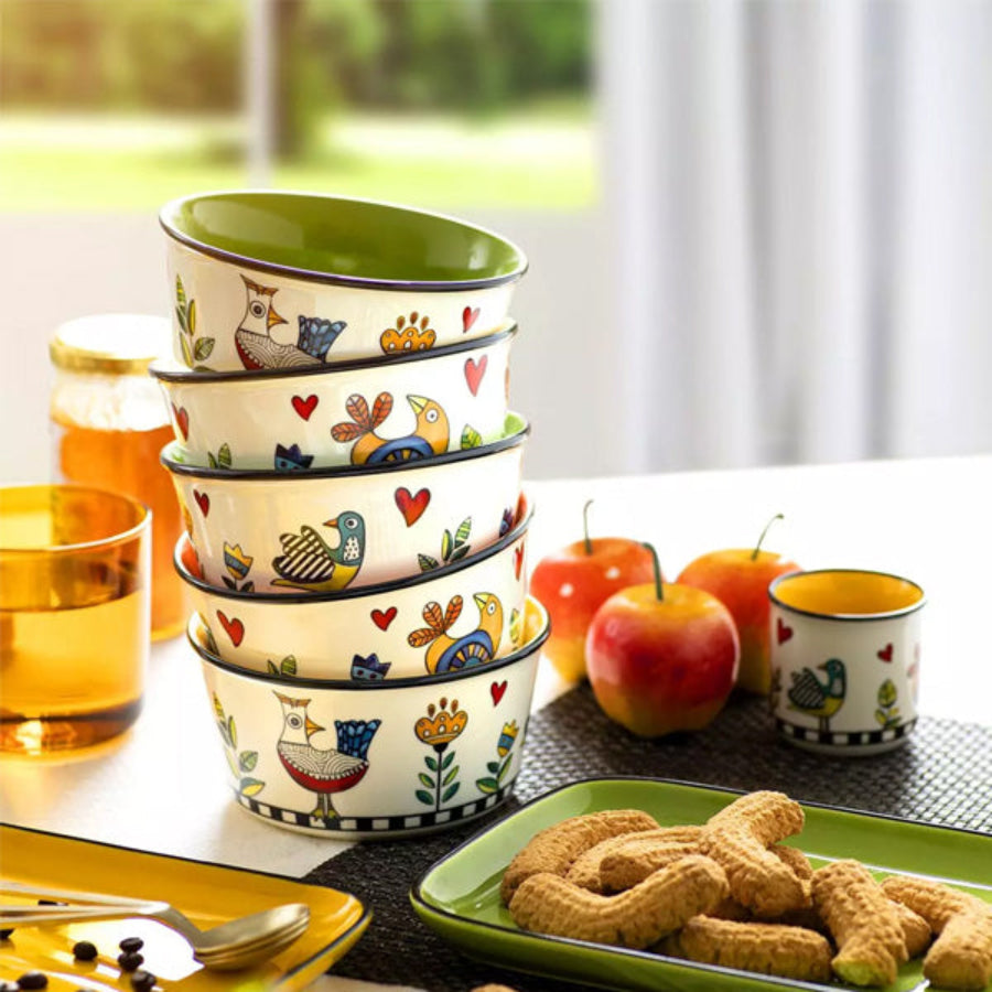 Tazza Bowl in porcellana decorata "COCORICO'" Egan