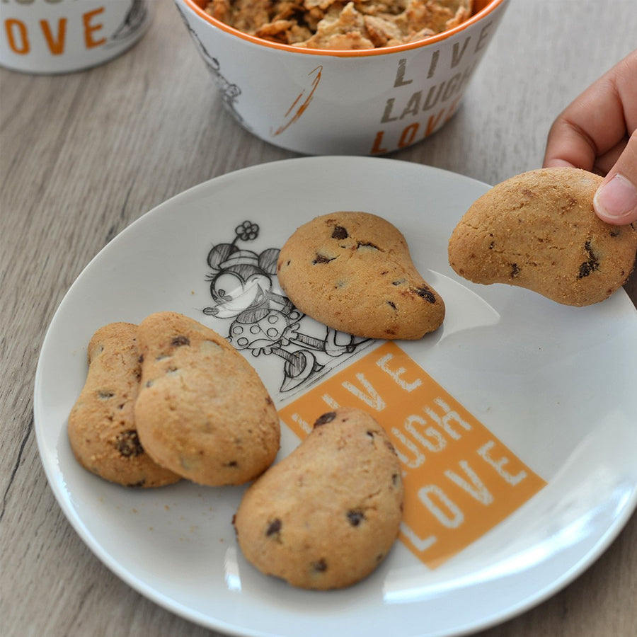 Set piatto dolce e tazza bowl in porcellana decorata LIVE LAUGH LOVE Egan