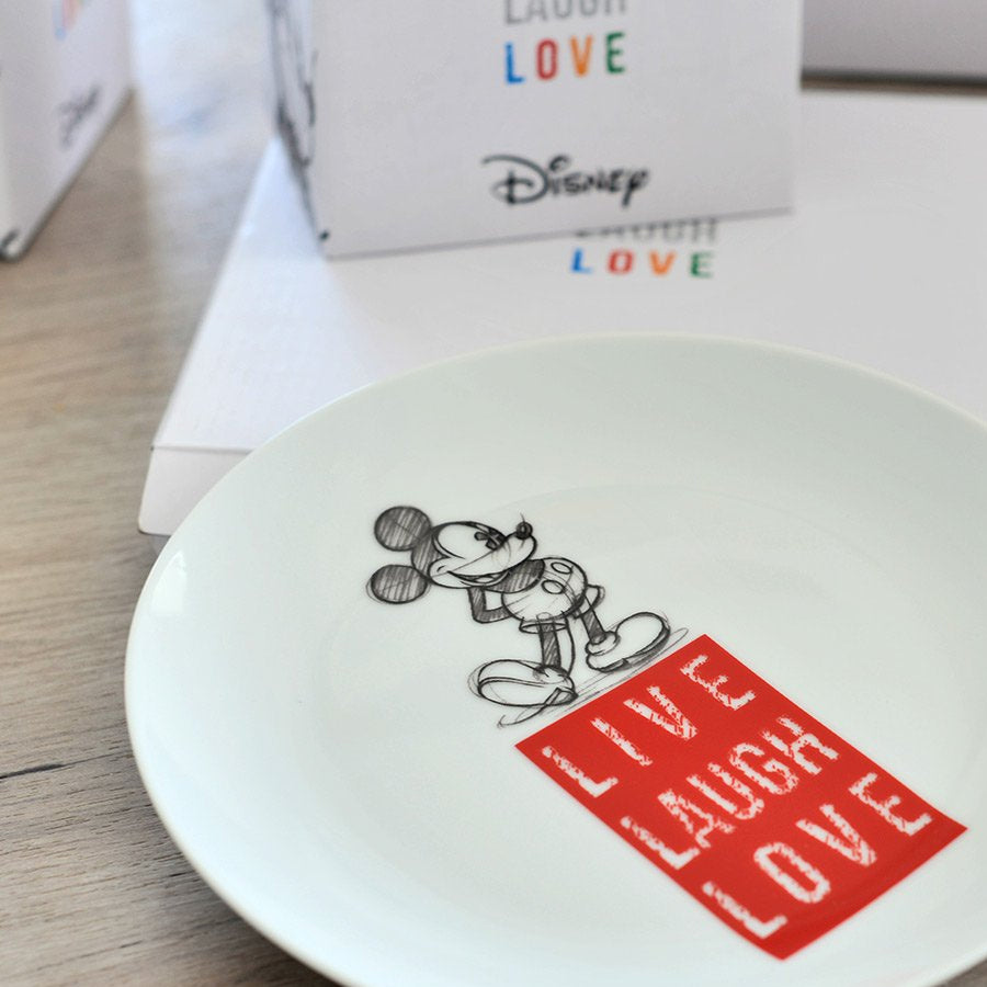 Piatto dolce in porcellana decorata LIVE LAUGH LOVE Egan