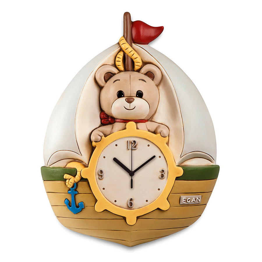 Orologio veliero in ceramica decorata Egan IL MONDO DI OLIVER VELIERO