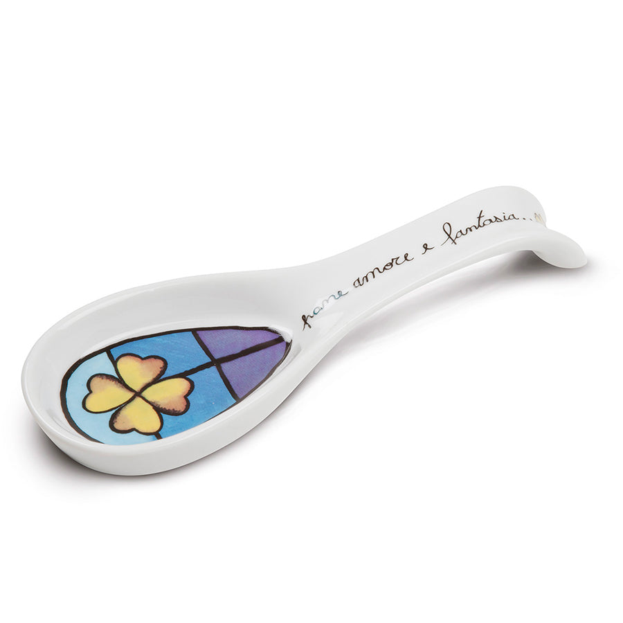 Set sottopentola e poggiamestolo in porcellana decorata PANE AMORE E FANTASIA Egan