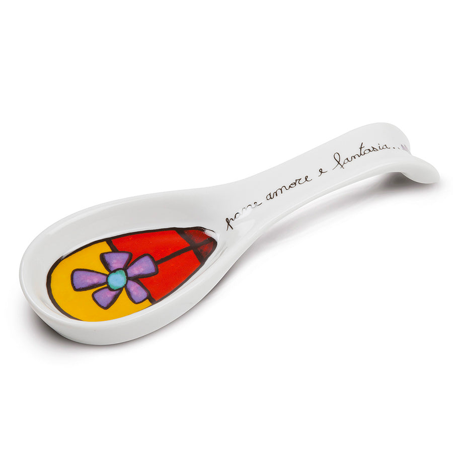 Set sottopentola e poggiamestolo in porcellana decorata PANE AMORE E FANTASIA Egan