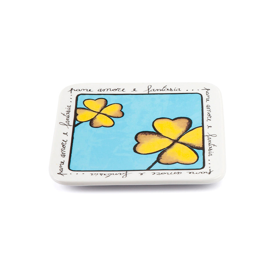 Set sottopentola e poggiamestolo in porcellana decorata PANE AMORE E FANTASIA Egan