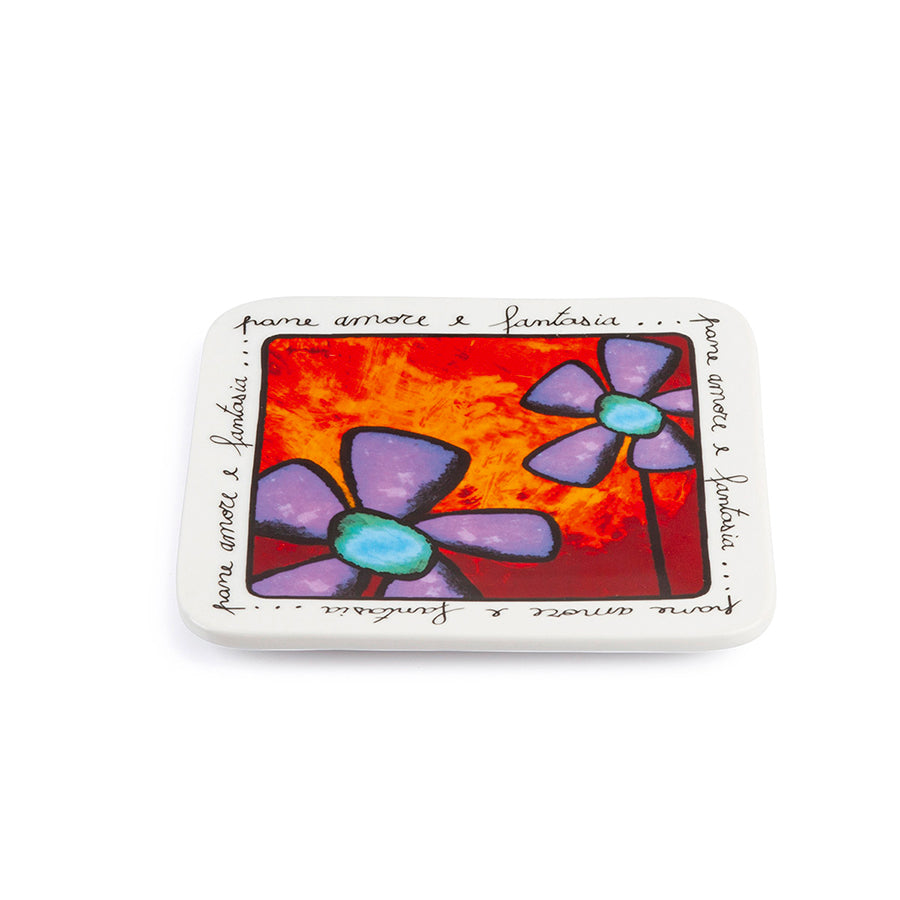 Set sottopentola e poggiamestolo in porcellana decorata PANE AMORE E FANTASIA Egan