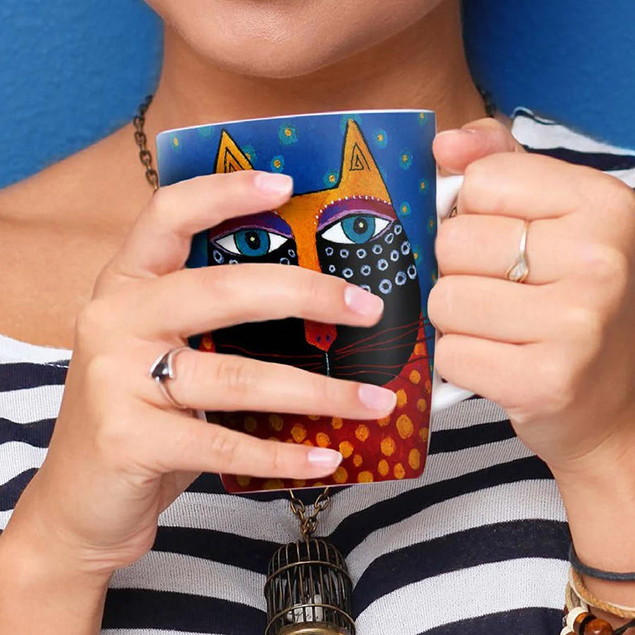 Tazza mug in porcellana decorata LAUREL BURCH FANTASTIC FELINES Egan