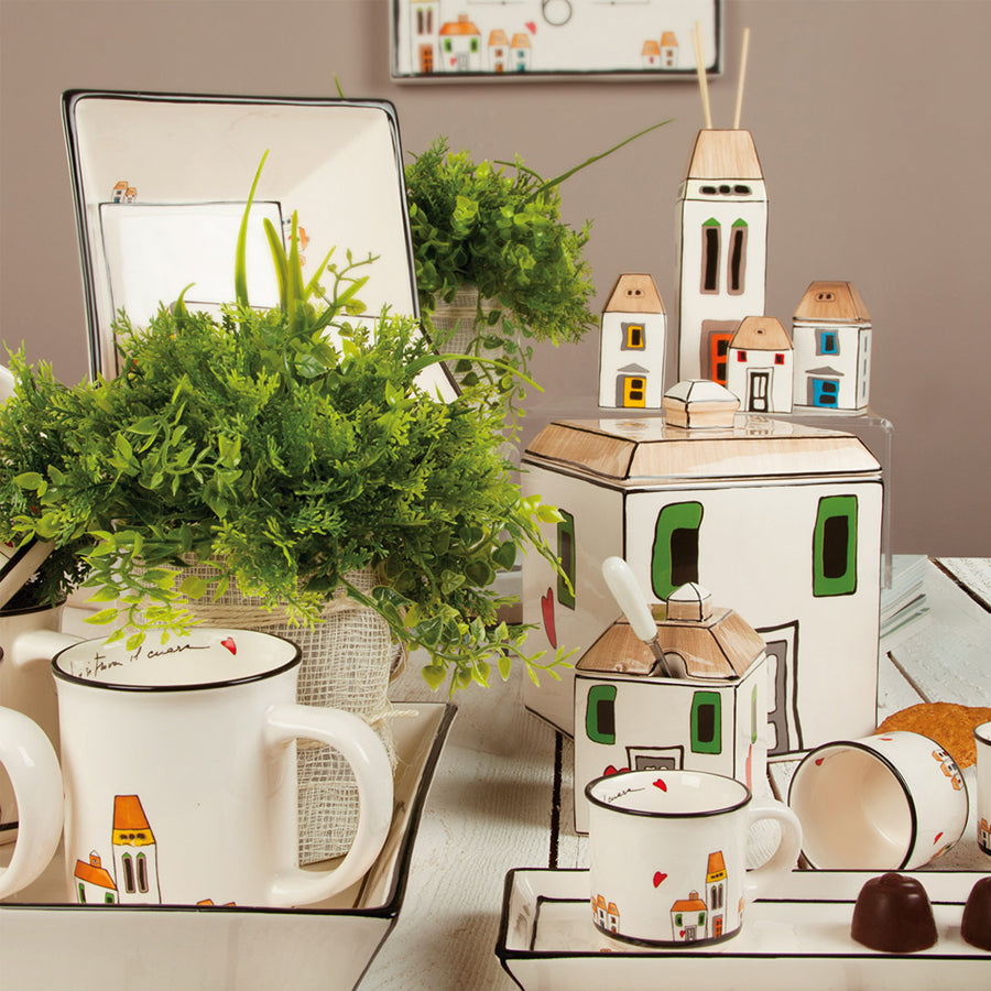 Set 2 tazze mug in porcellana decorata LE CASETTE Egan