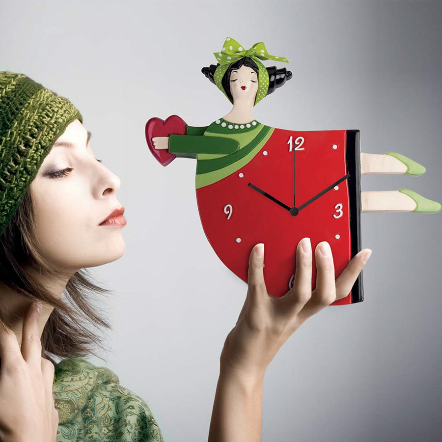 Orologio in ceramica decorata a mano LE PUPAZZE Egan