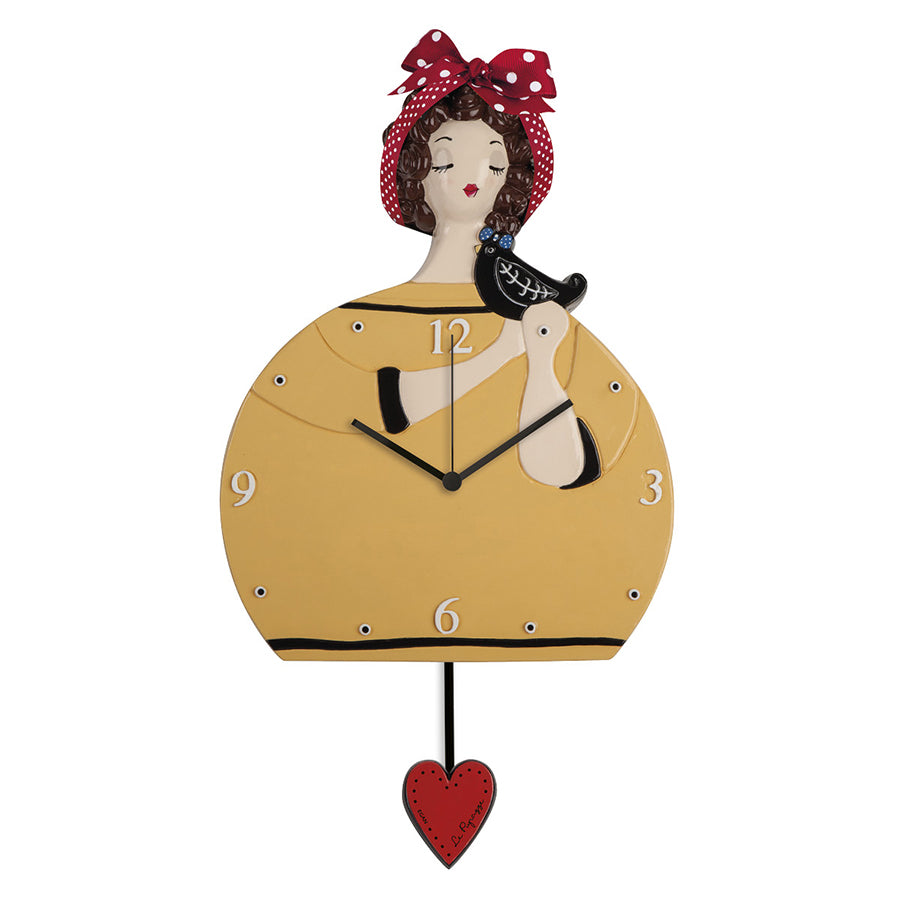 Orologio in ceramica decorata con pendolo LE PUPAZZE Egan