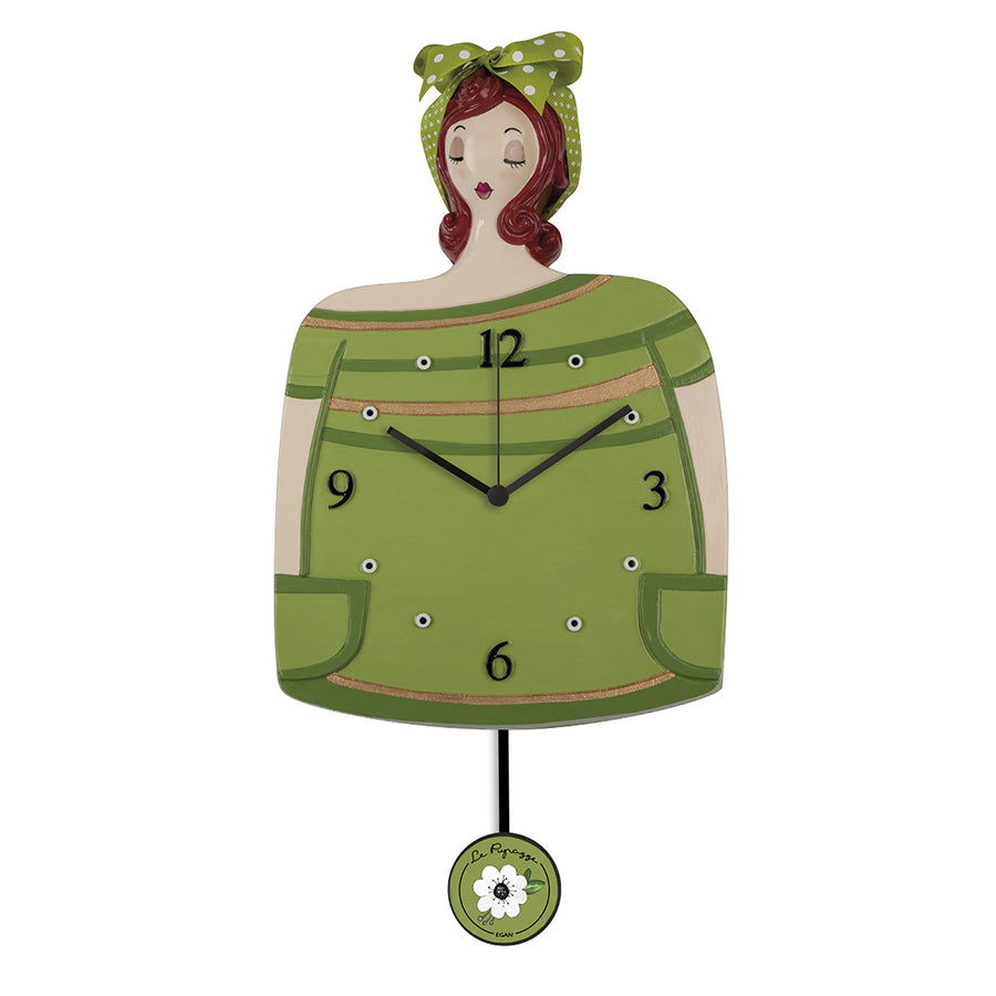 Orologio in ceramica decorata con pendolo LE PUPAZZE Egan
