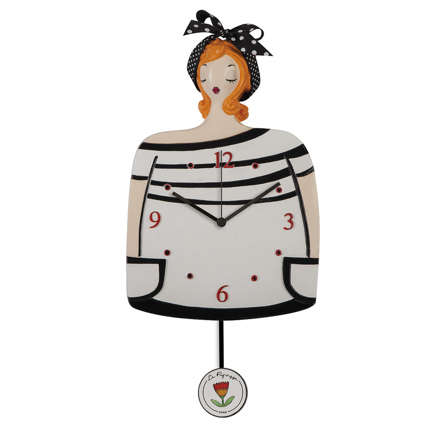 Orologio in ceramica decorata con pendolo LE PUPAZZE Egan