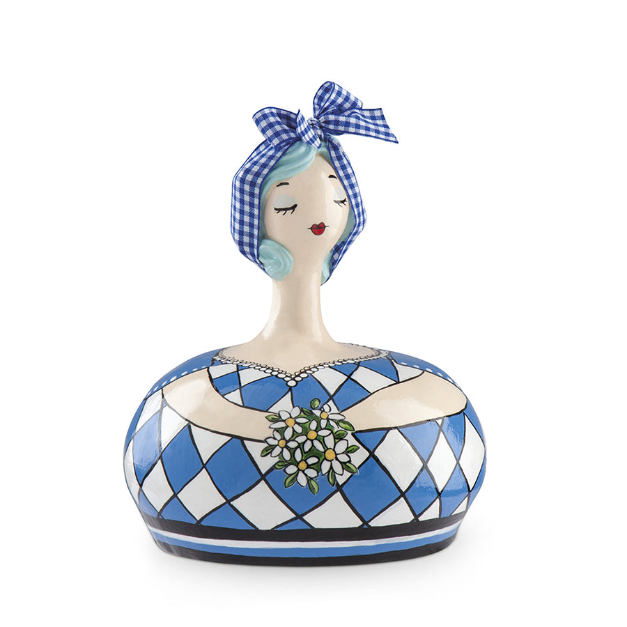 Salvadanaio medio in ceramica decorata a mano decoro fiori Egan LE PUPAZZE