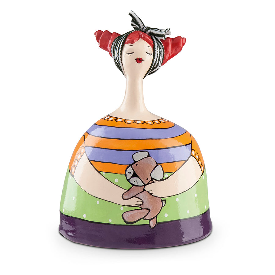 Salvadanaio medio in ceramica decorata a mano decoro peluche LE PUPAZZE Egan